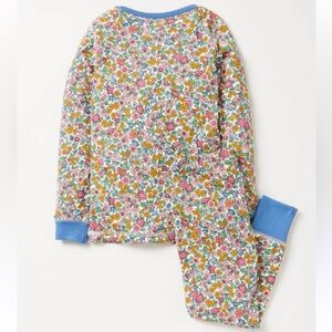 Boden Kids Pajama Set with Floral and Blue Trim